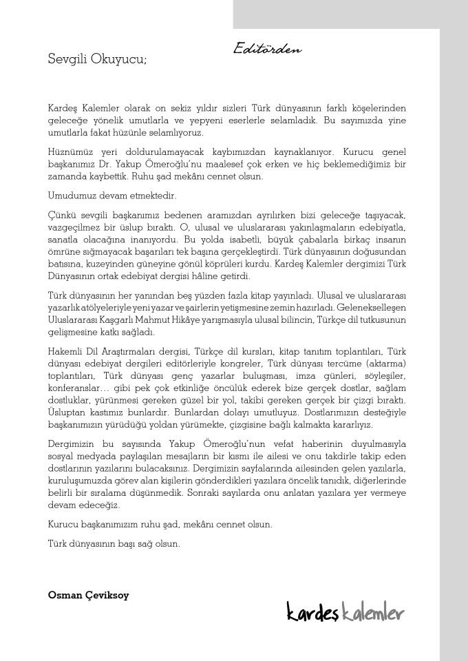 Kardeş Kalemler 213. Sayı Eylül 2024