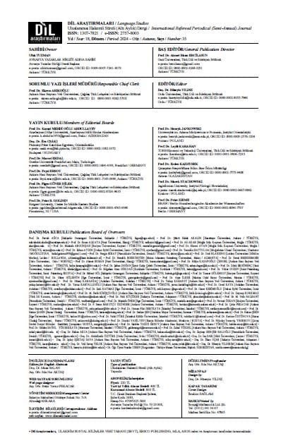 DİL ARAŞTIRMALARI SAYI 35 GÜZ 2024