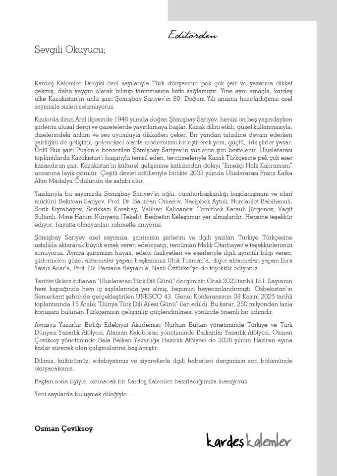 Kardeş Kalemler 227. Sayı Kasım 2025