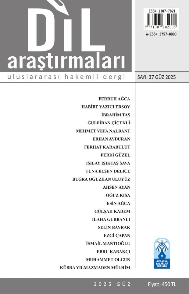 DİL ARAŞTIRMALARI SAYI 37 GÜZ 2025