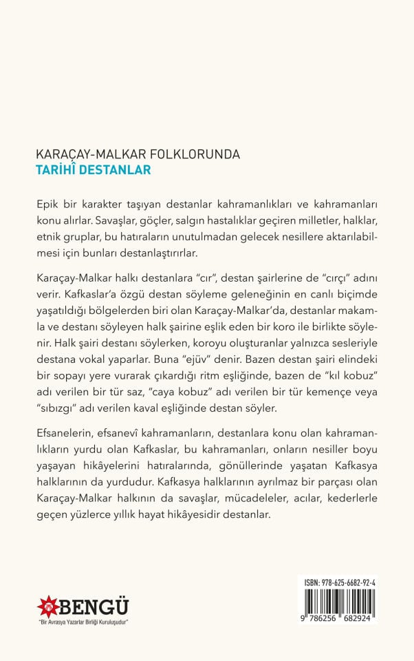 KARAÇAY-MALKAR FOLKLORUNDA  TARİHÎ DESTANLAR