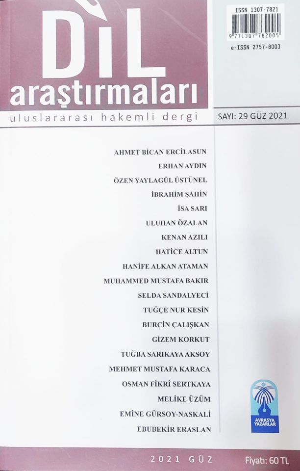 DİL ARAŞTIRMALARI SAYI 29 GÜZ 2021