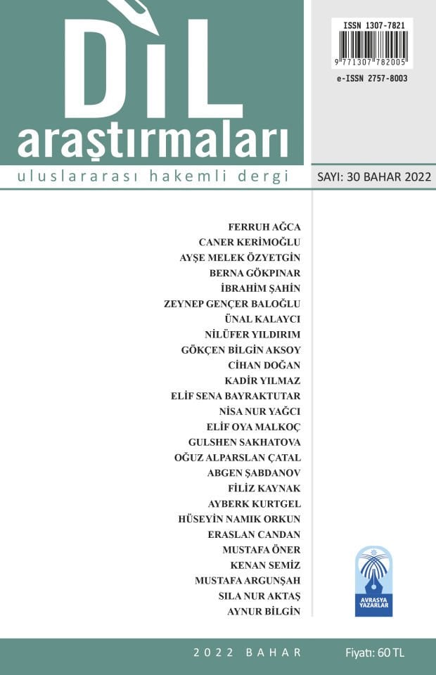 DİL ARAŞTIRMALARI  SAYI 30  BAHAR 2022